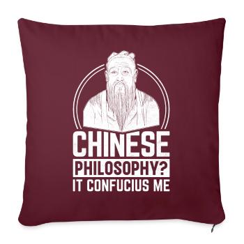 Théorie Philosophes chinois - Housse de coussin décorative 45 x 45 cm - bordeaux - Devant