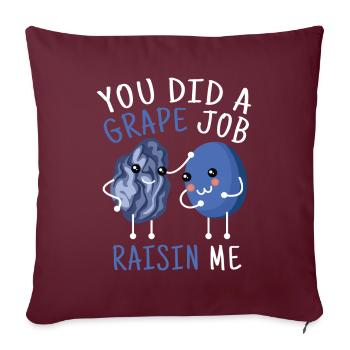 Raisin Job Raisins Raisins - Housse de coussin décorative 45 x 45 cm - bordeaux - Devant
