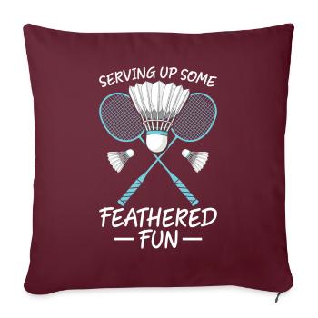 Joueurs de badminton Badminton - Housse de coussin décorative 45 x 45 cm - bordeaux - Devant