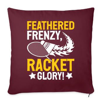 Joueurs de badminton Badminton - Housse de coussin décorative 45 x 45 cm - bordeaux - Devant
