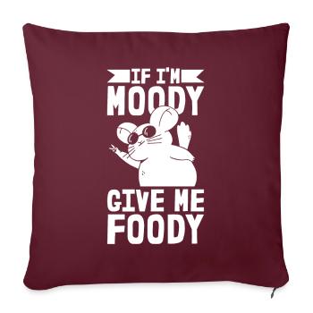 Chinchilla Drôle Si Je Suis De Mauvaise Humeur Donnez-Moi Gourmand - Housse de coussin décorative 45 x 45 cm - bordeaux - Devant