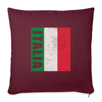 Drapeau de l’Italie fier cadeau de voyage italien - Housse de coussin décorative 45 x 45 cm - bordeaux - Devant