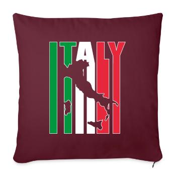 Italie Vintage Pays Drapeau de la Culture Italienne - Housse de coussin décorative 45 x 45 cm - bordeaux - Devant
