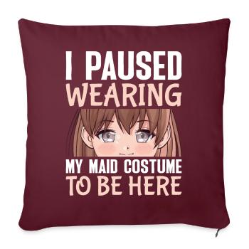 Femboy Travesti - Housse de coussin décorative 45 x 45 cm - bordeaux - Devant
