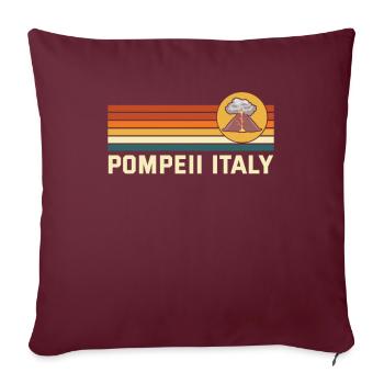 Pompéi Italie Vintage éruption volcanique géographie - Housse de coussin décorative 45 x 45 cm - bordeaux - Devant
