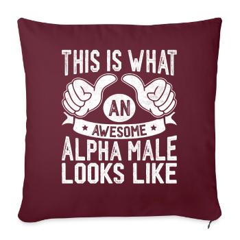 Drôles d’hommes - Housse de coussin décorative 45 x 45 cm - bordeaux - Devant