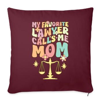 Avocate Maman Étudiante en droit - Housse de coussin décorative 45 x 45 cm - bordeaux - Devant