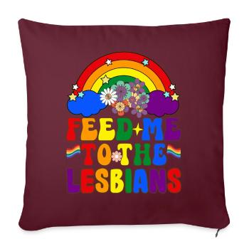 Groovy Lesbian Pride LGBTQ - Sofakissenbezug 45 x 45 cm - Burgunderrot - Vorne