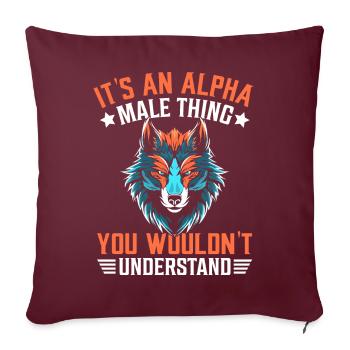 Drôles d’hommes loup - Housse de coussin décorative 45 x 45 cm - bordeaux - Devant