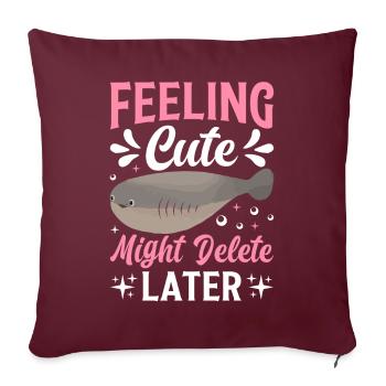 Sacabambaspis Poisson Meme - Housse de coussin décorative 45 x 45 cm - bordeaux - Devant
