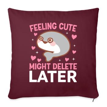 Sacabambaspis Poisson Meme - Housse de coussin décorative 45 x 45 cm - bordeaux - Devant
