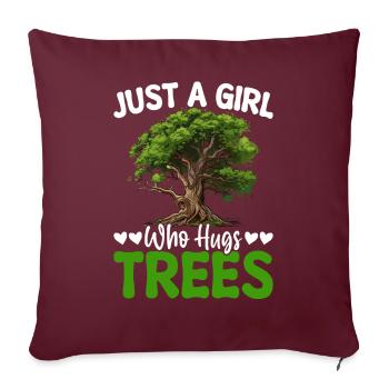 Câlin d’arbre - Housse de coussin décorative 45 x 45 cm - bordeaux - Devant