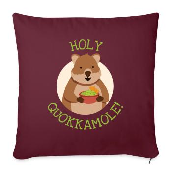 Quokka Holy Quokkamole Australie - Housse de coussin décorative 45 x 45 cm - bordeaux - Devant