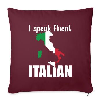 Apprendre l’italien Je parle couramment l’italien - Housse de coussin décorative 45 x 45 cm - bordeaux - Devant