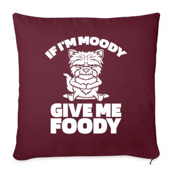 Wheaten Terrier Drôle Si Je Suis De Mauvaise Humeur Donnez-Moi Gourmand - Housse de coussin décorative 45 x 45 cm - bordeaux - Devant