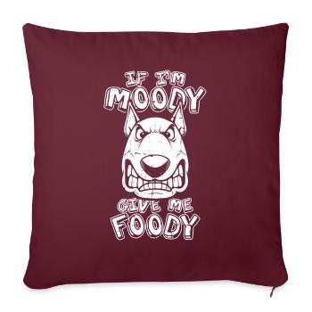 Bull Terrier Drôle Si Je Suis De Mauvaise Humeur Donnez-Moi Gourmand - Housse de coussin décorative 45 x 45 cm - bordeaux - Devant