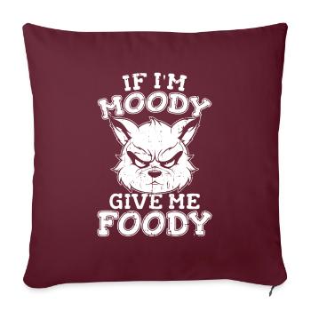 Panda roux drôle si je suis de mauvaise humeur donnez-moi de la nourriture - Housse de coussin décorative 45 x 45 cm - bordeaux - Devant