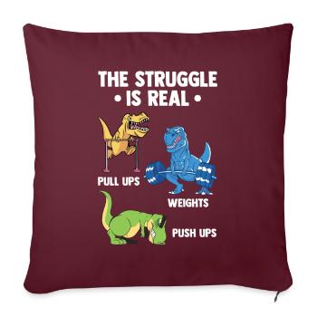 La lutte est un vrai dinosaure Gym Fitness Dinosaure - Housse de coussin décorative 45 x 45 cm - bordeaux - Devant