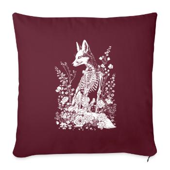 Fuchs Blumenskelett Flower Animal - Sofakissenbezug 45 x 45 cm - Burgunderrot - Vorne