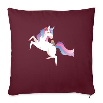 Licorne Mignon Chinchilla Pet - Housse de coussin décorative 45 x 45 cm - bordeaux - Devant