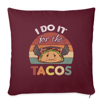 Fitness Taco Gym Taco Lover Vintage Burritos - Housse de coussin décorative 45 x 45 cm - bordeaux - Devant