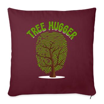 Empreinte digitale d’un amoureux de la nature environnementaliste - Housse de coussin décorative 45 x 45 cm - bordeaux - Devant
