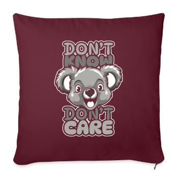 Koalabär Lustig Dont Know Dont Care - Sofakissenbezug 45 x 45 cm - Burgunderrot - Vorne