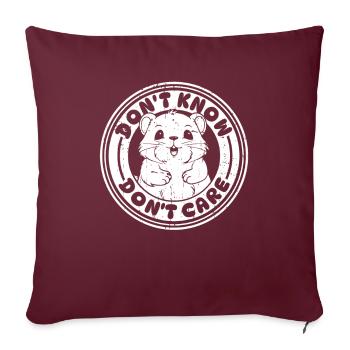 Hamster d’or Hamster Drôle Je ne sais pas Ne vous en souciez pas - Housse de coussin décorative 45 x 45 cm - bordeaux - Devant