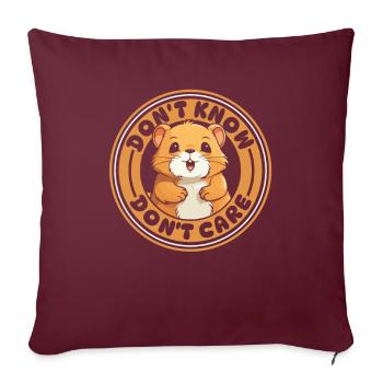 Hamster d’or Hamster Drôle Je ne sais pas Ne vous en souciez pas - Housse de coussin décorative 45 x 45 cm - bordeaux - Devant