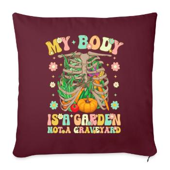 Régime végétalien Groovy à base de plantes - Housse de coussin décorative 45 x 45 cm - bordeaux - Devant