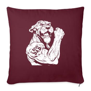 Irish Wolfhound Biceps Tattoo J’aime papa - Housse de coussin décorative 45 x 45 cm - bordeaux - Devant