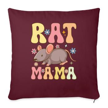 Groovy Rat Mom Weibliche Ratte Tierhalterin - Sofakissenbezug 45 x 45 cm - Burgunderrot - Vorne