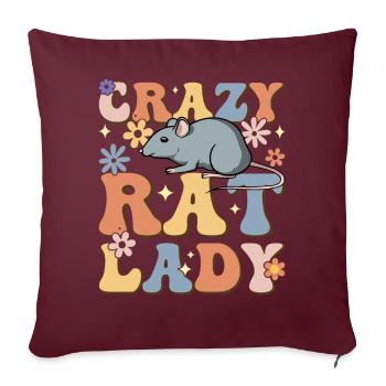 Groovy Femelle Rat Propriétaire D’animal - Housse de coussin décorative 45 x 45 cm - bordeaux - Devant