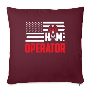Amateur opérateur USA drapeau présentateur Radio cadeau - Housse de coussin décorative 45 x 45 cm - bordeaux - Devant