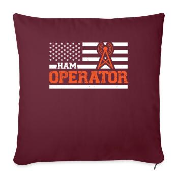 Amateur opérateur USA drapeau présentateur Radio cadeau - Housse de coussin décorative 45 x 45 cm - bordeaux - Devant