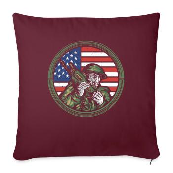 Amateur opérateur USA drapeau présentateur Radio cadeau - Housse de coussin décorative 45 x 45 cm - bordeaux - Devant