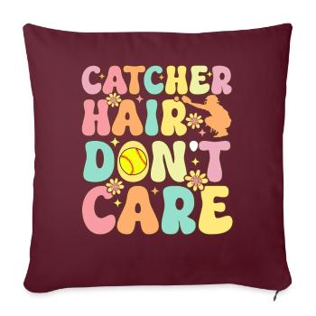 Softball Catcher Joueur de softball - Housse de coussin décorative 45 x 45 cm - bordeaux - Devant