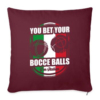 Boules de pétanque Sport italien Sport de balle Italie. - Housse de coussin décorative 45 x 45 cm - bordeaux - Devant