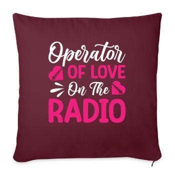 Présentatrice radio Opérateur de la Saint-Valentin Love Radio - Housse de coussin décorative 45 x 45 cm - bordeaux - Devant
