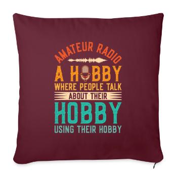 Rétro Amateur Radio Hobby Radio Show Haut-Parleur - Housse de coussin décorative 45 x 45 cm - bordeaux - Devant