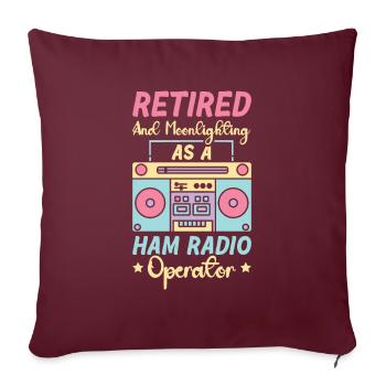 Présentateur de radio retraite fête d’adieu cadeau - Housse de coussin décorative 45 x 45 cm - bordeaux - Devant