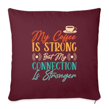 Café de présentateur de radio - Housse de coussin décorative 45 x 45 cm - bordeaux - Devant