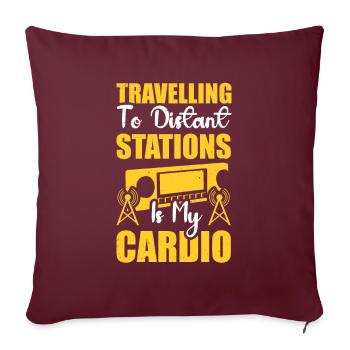 Programme, Haut-parleur, Radio Tower, Présentateur, Cardio - Housse de coussin décorative 45 x 45 cm - bordeaux - Devant