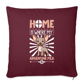 Accueil - Pila argentin - Housse de coussin décorative 45 x 45 cm - bordeaux - Devant