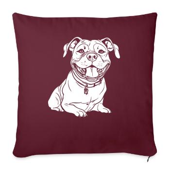 American Bully Souriant - Housse de coussin décorative 45 x 45 cm - bordeaux - Devant