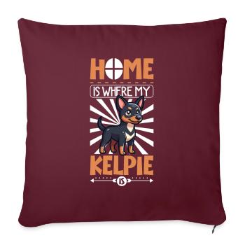 Accueil - Kelpie australien - Housse de coussin décorative 45 x 45 cm - bordeaux - Devant