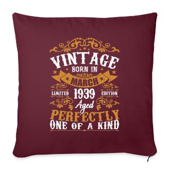 Les Légendes Sont Nées En Mars 1939 - Housse de coussin décorative 45 x 45 cm - bordeaux - Devant