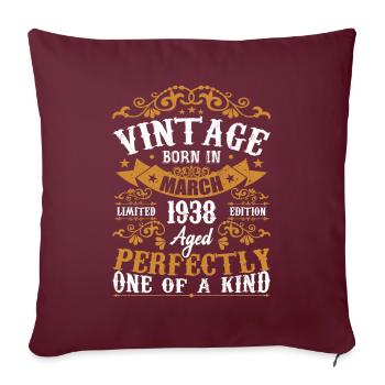 Les Légendes Sont Nées En Mars 1938 - Housse de coussin décorative 45 x 45 cm - bordeaux - Devant