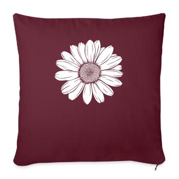 Marguerites - Housse de coussin décorative 45 x 45 cm - bordeaux - Devant