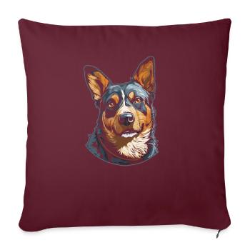 Bouvier australien - Housse de coussin décorative 45 x 45 cm - bordeaux - Devant